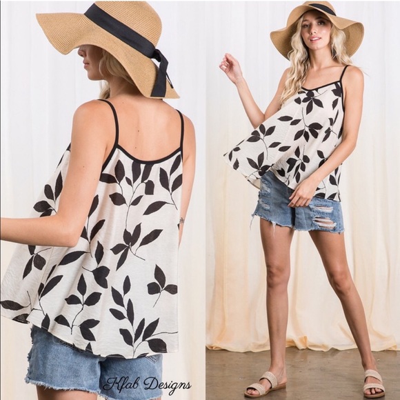 🌟❤️BEAUTIFUL LEAF PRINT CAMI TOP❤️🌟 - Picture 3 of 6